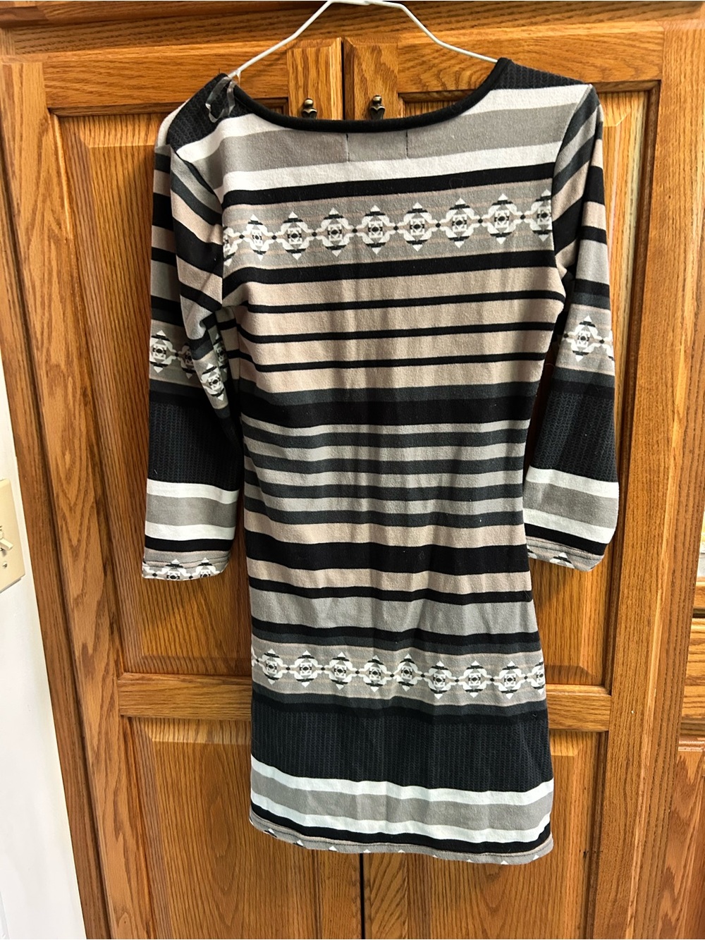 Derek Heart Black & Gray Striped Scoop Neck Tunic or mini dress - Picture 4 of 5